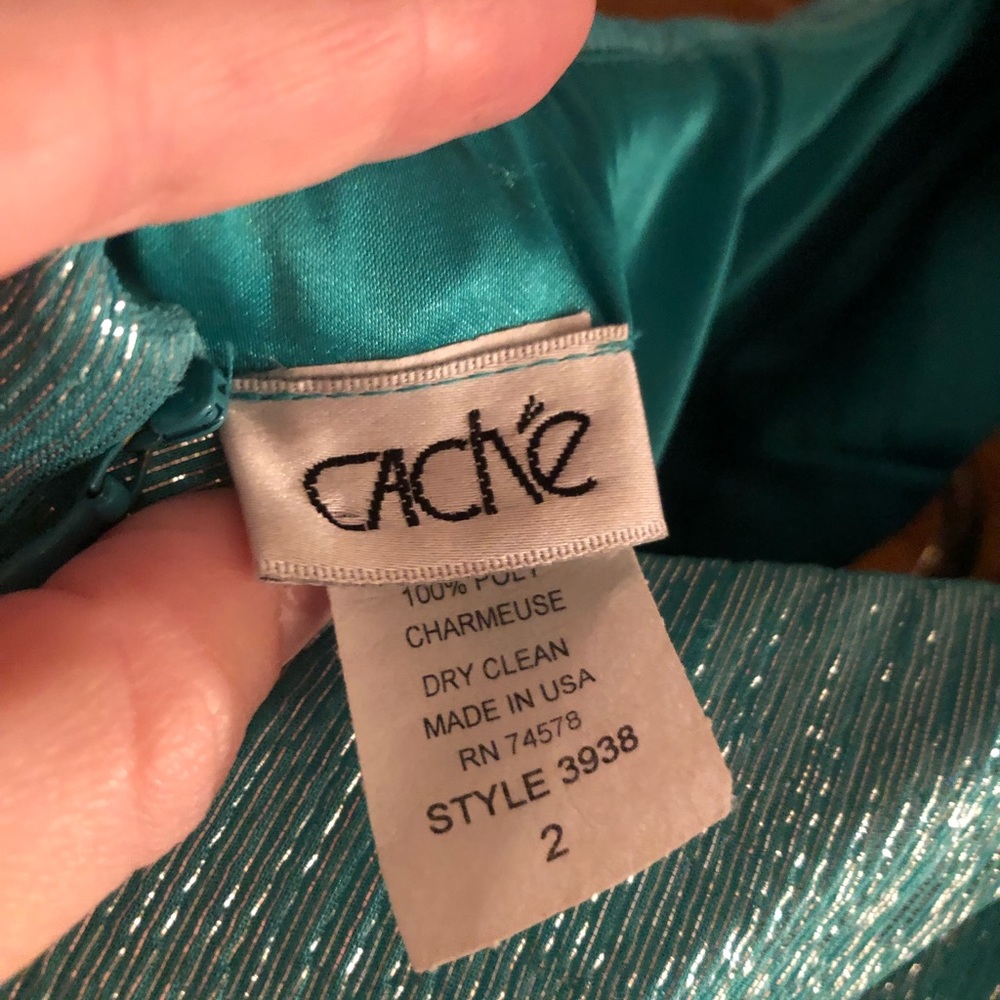Shiny turquoise prom dress - Picture 4 of 5